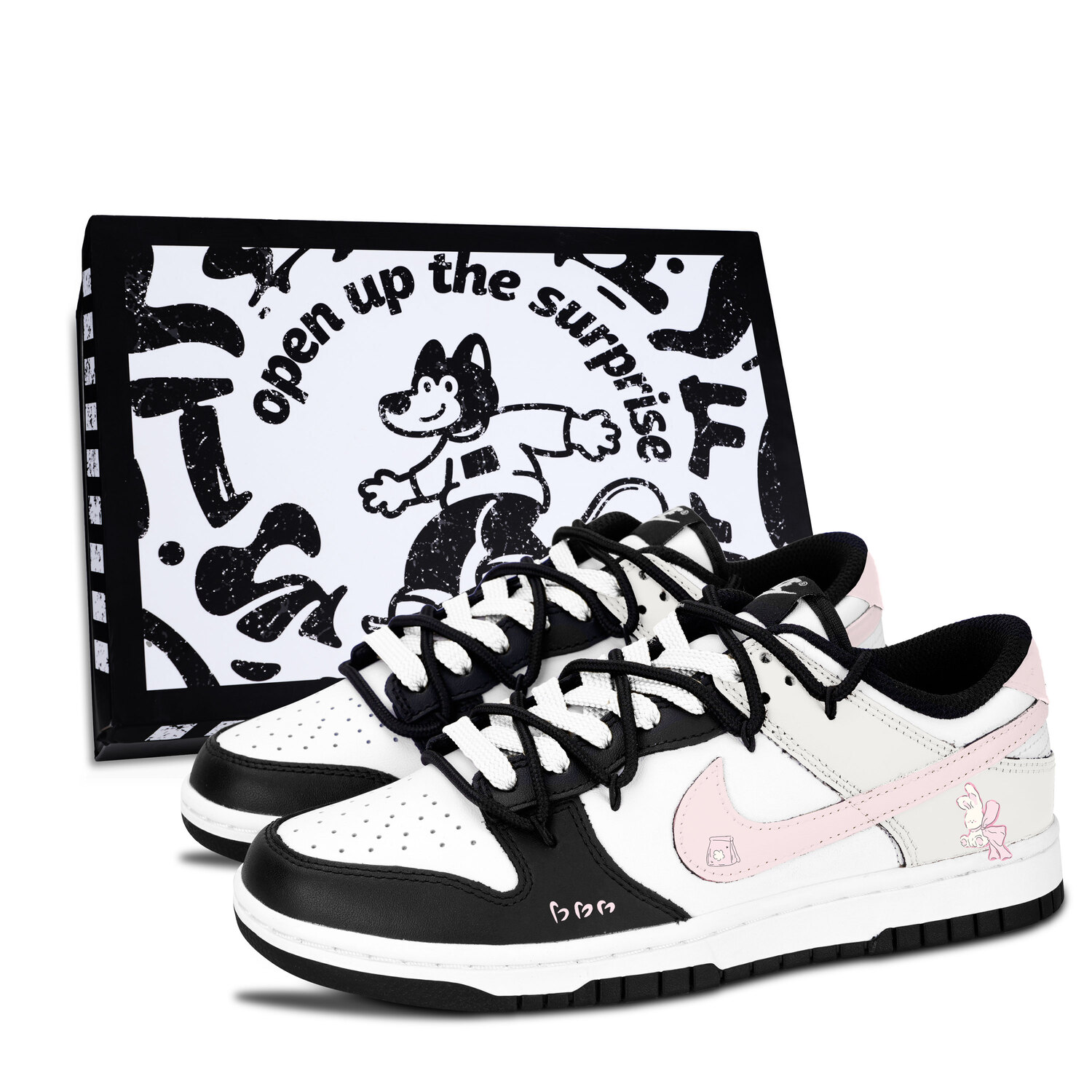 Dunk Black White, Rabbit милые устойчивые к истиранию низкие кроссовки для скейтборда Unisex Nike, розовый
Dunk Black White, Rabbit милые устойчивые к истиранию низкие кроссовки для скейтборда Unisex Nike, розовый