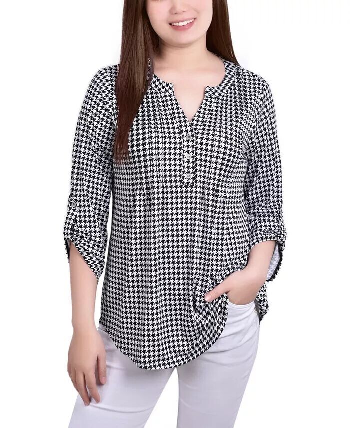 Женский трикотажный жаккардовый топ с отвернутыми рукавами 3/4 и язычком NY Collection, мультиколор
Женский трикотажный жаккардовый топ с отвернутыми рукавами 3/4 и язычком NY Collection, мультиколор