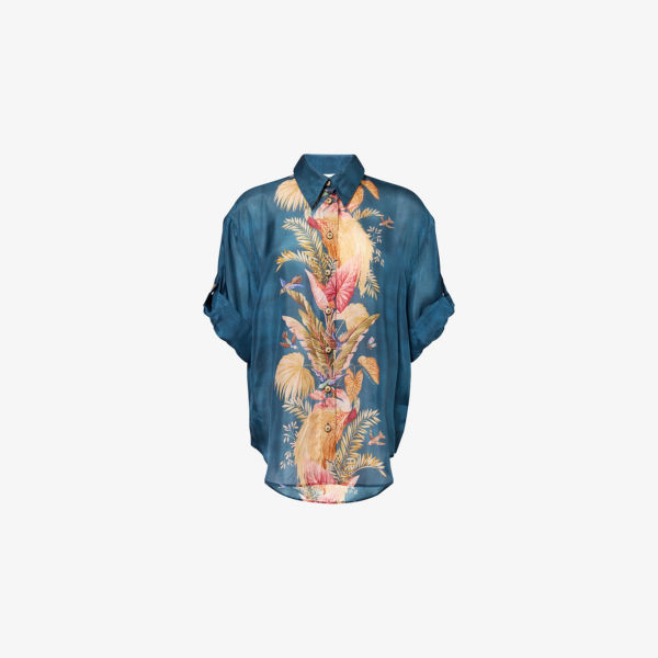 Рубашка из шелка Zimmermann Ascension свободного кроя, синий
Рубашка из шелка Zimmermann Ascension свободного кроя, синий