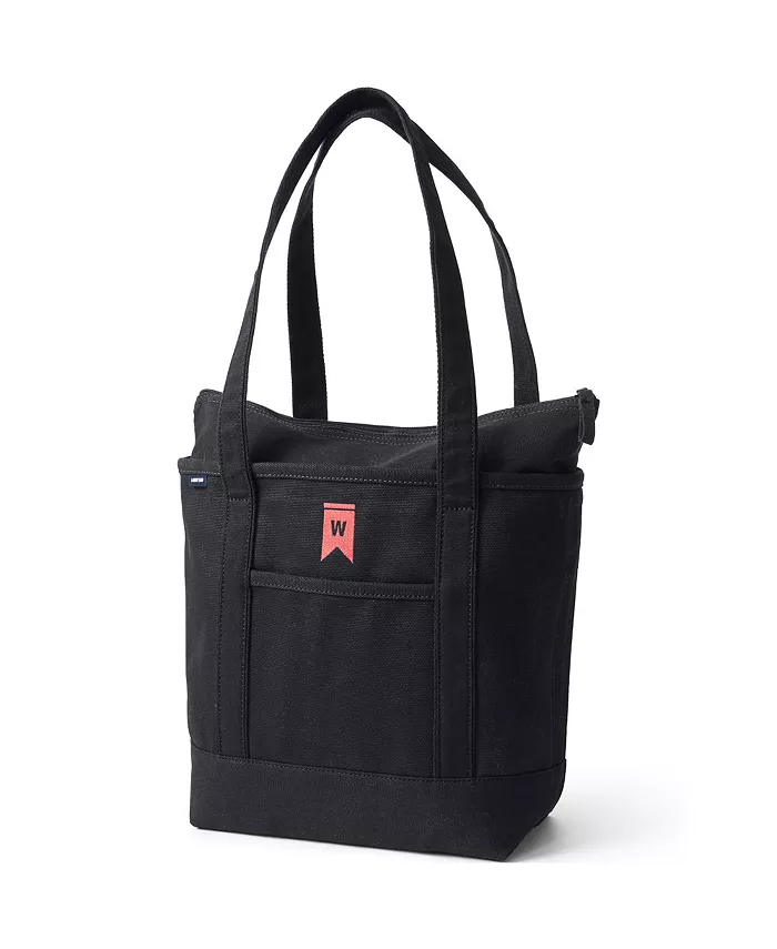 Средняя однотонная холщовая сумка-шоппер с 5 карманами, молнией сверху и длинными ручками Lands' End, черный 
Средняя однотонная холщовая сумка-шоппер с 5 карманами, молнией сверху и длинными ручками Lands' End, черный