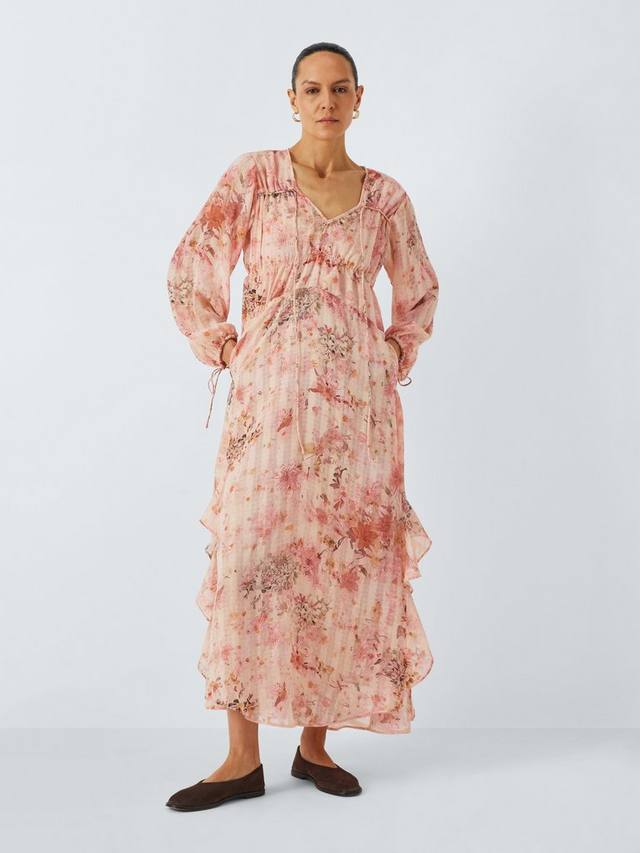 Макси-платье с v-образным вырезом и завязками с ботаническим принтом John Lewis, розовый
Макси-платье с v-образным вырезом и завязками с ботаническим принтом John Lewis, розовый