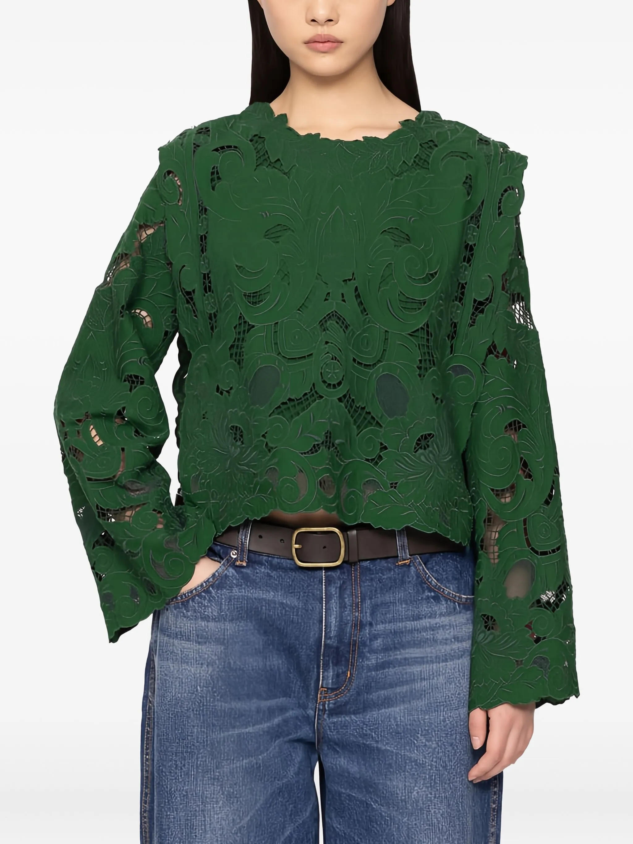 Ажурная блузка Ceci с длинным рукавом Sea, зеленый
Ажурная блузка Ceci с длинным рукавом Sea, зеленый