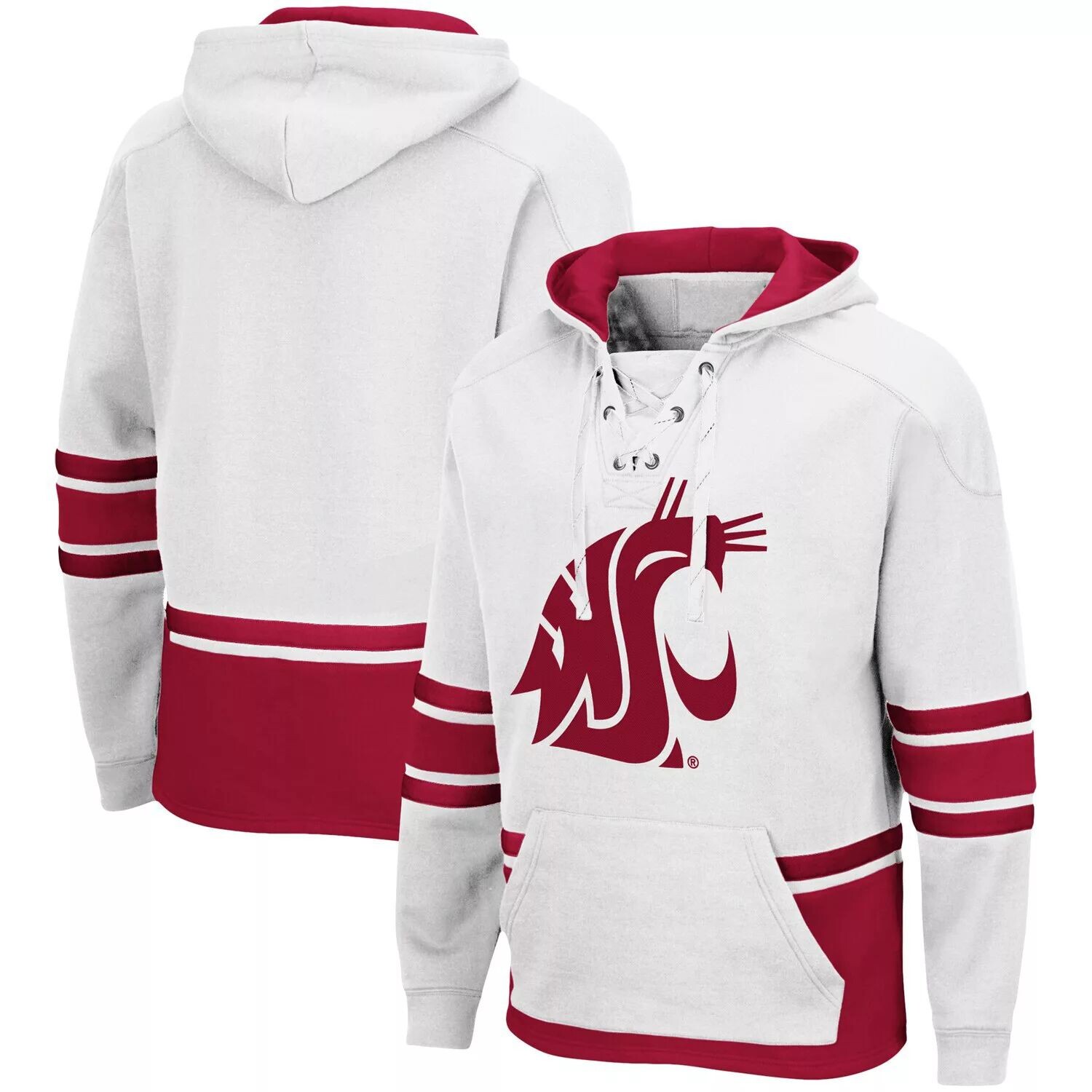 Мужской белый пуловер с капюшоном Washington State Cougars на шнуровке 3.0 Colosseum
Мужской белый пуловер с капюшоном Washington State Cougars на шнуровке 3.0 Colosseum