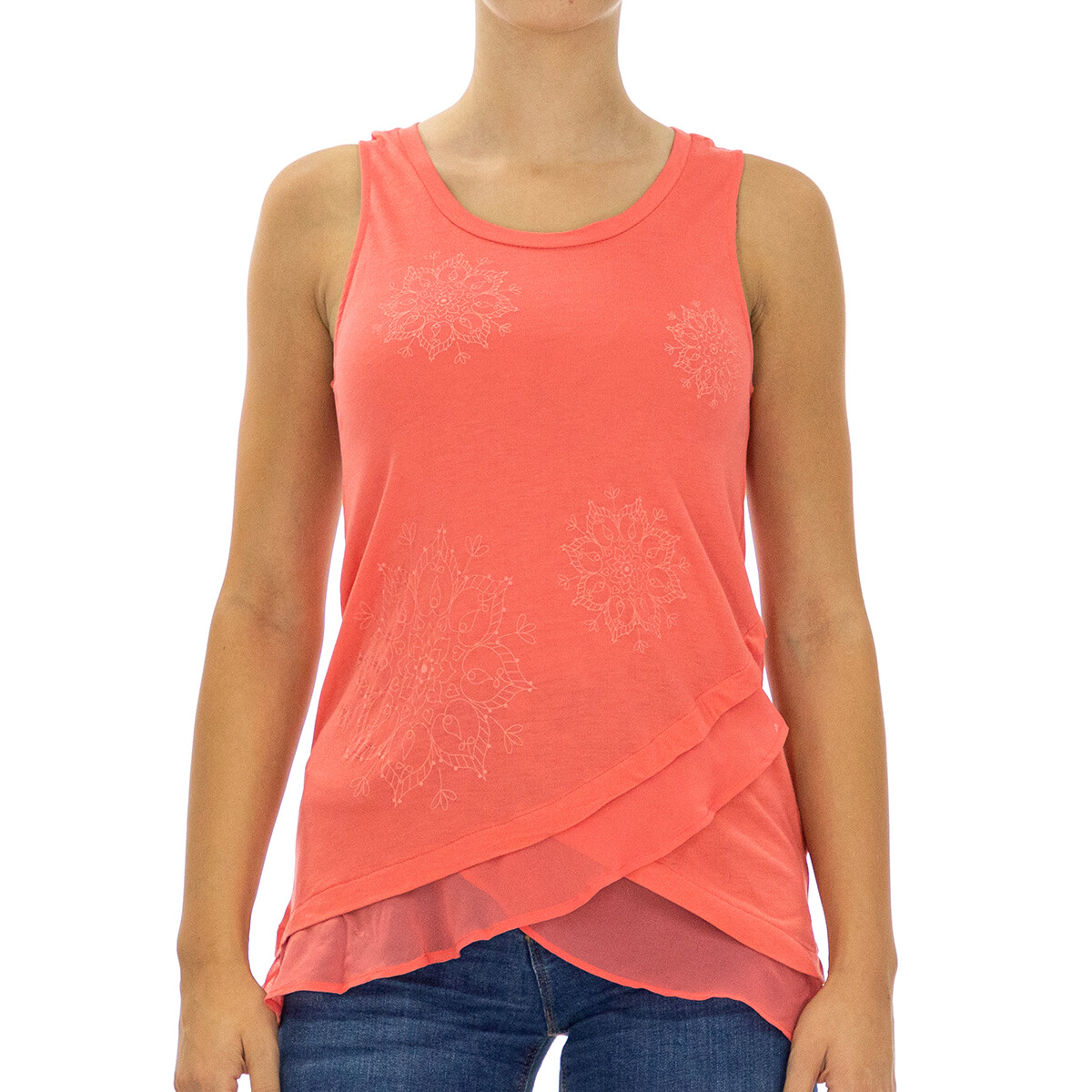 Широкая майка с круглым вырезом 73t2ex1 Desigual, розовый 
Широкая майка с круглым вырезом 73t2ex1 Desigual, розовый