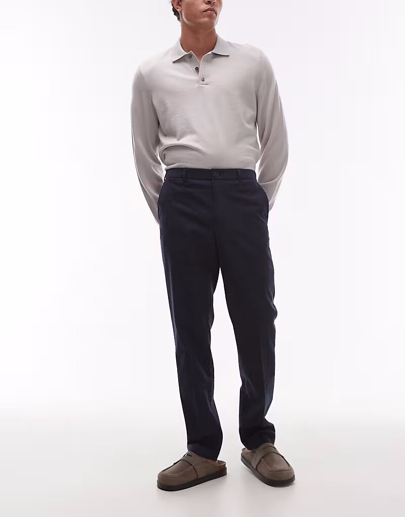 Брюки с узором «ёлочка» тёмно-синего цвета Mango
Брюки с узором «ёлочка» тёмно-синего цвета Mango