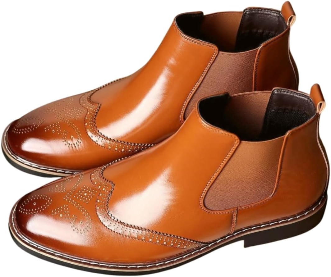 Мужские ботинки Santimon Chelsea Dress Boots Wingtip Brogue из кожи без шнурков, коричневый
Мужские ботинки Santimon Chelsea Dress Boots Wingtip Brogue из кожи без шнурков, коричневый