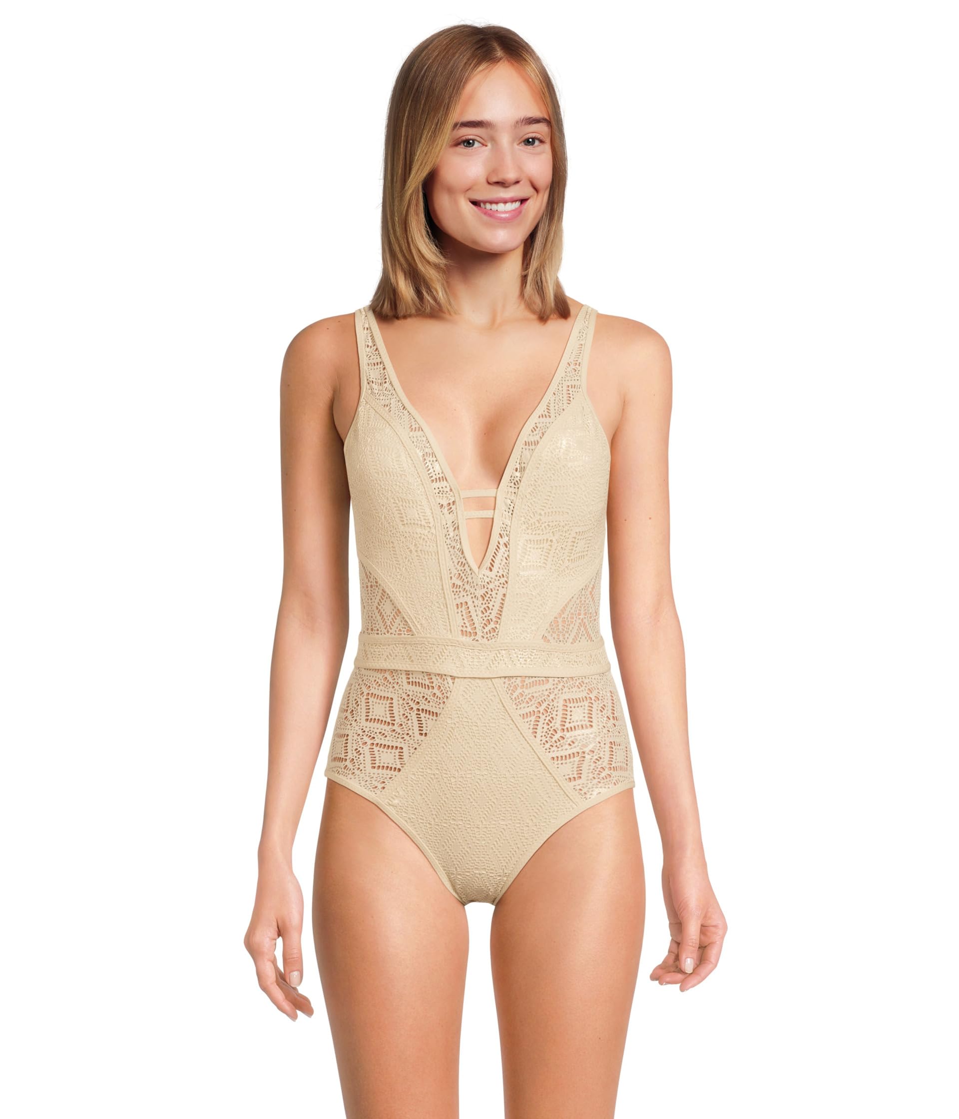 Купальник BECCA Polished Crochet Plunge One Piece, золотой
Купальник BECCA Polished Crochet Plunge One Piece, золотой