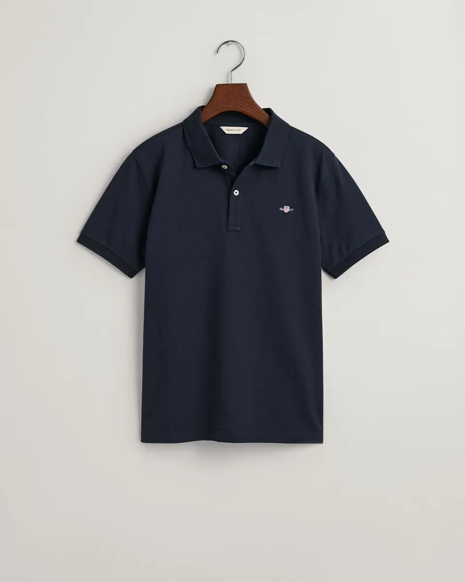 Хлопковая рубашка-поло прямого кроя Gant, синий
Хлопковая рубашка-поло прямого кроя Gant, синий