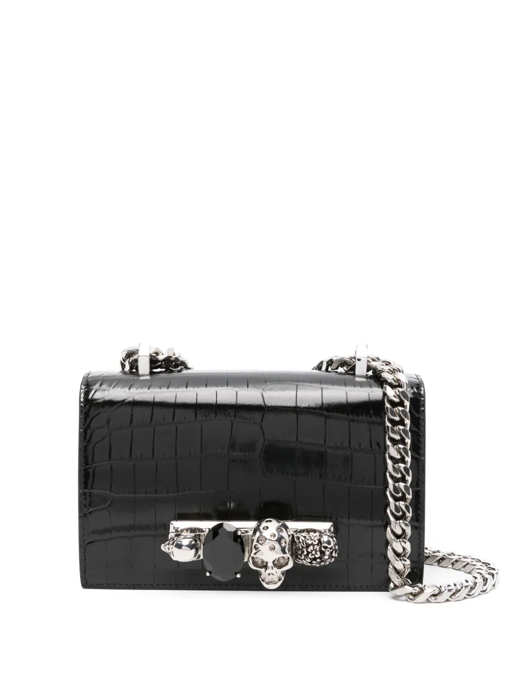 Маленькая сумка-сэтчел с тиснением под кожу крокодила Alexander McQueen, черный
Маленькая сумка-сэтчел с тиснением под кожу крокодила Alexander McQueen, черный