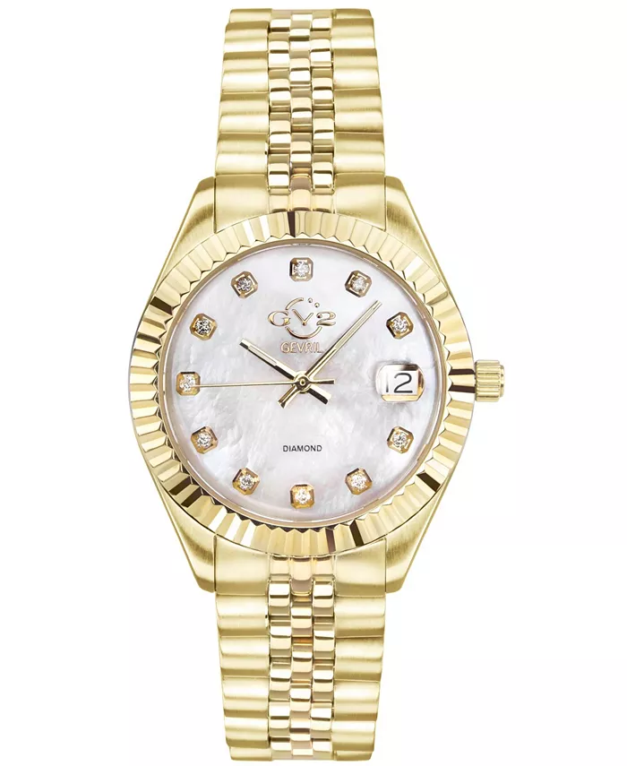 GV2 Женские часы Naples с браслетом, позолоченные ионным напылением, кварцевые, швейцарские, 34 мм Gevril
GV2 Женские часы Naples с браслетом, позолоченные ионным напылением, кварцевые, швейцарские, 34 мм Gevril