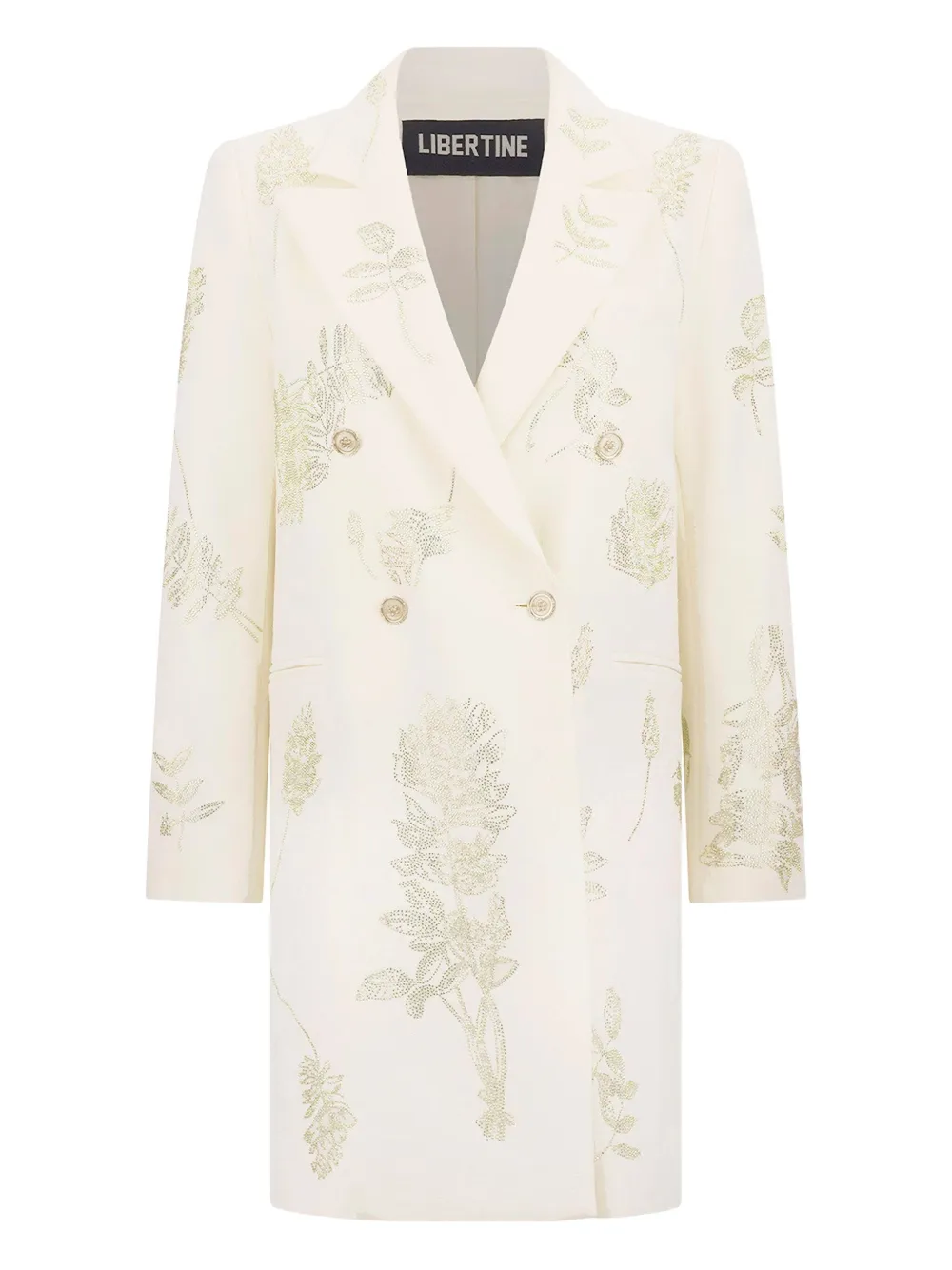 Двубортное пальто с цветочным узором Libertine, белый
Двубортное пальто с цветочным узором Libertine, белый