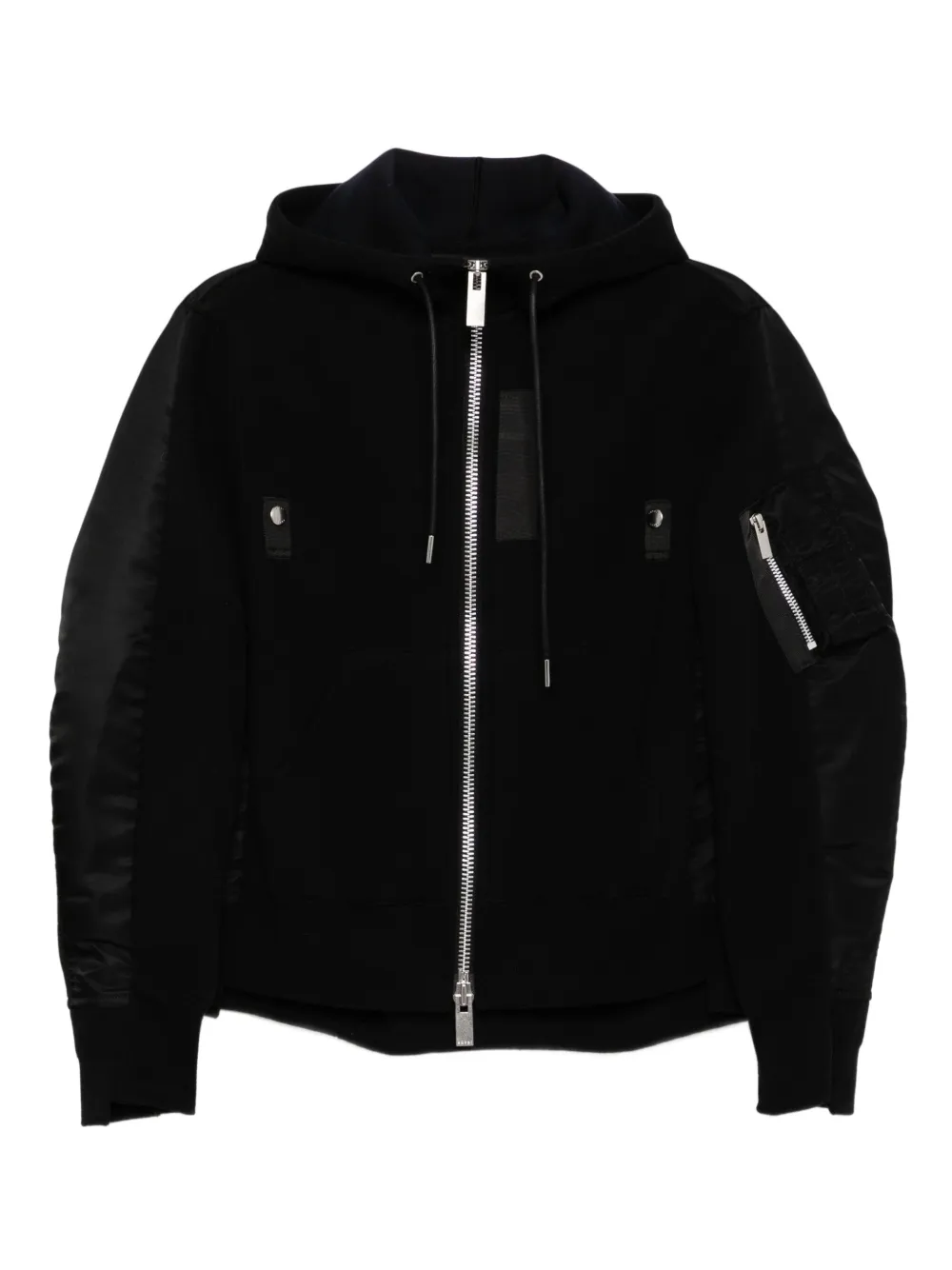 Толстовка из твила SACAI, черный 
Толстовка из твила SACAI, черный