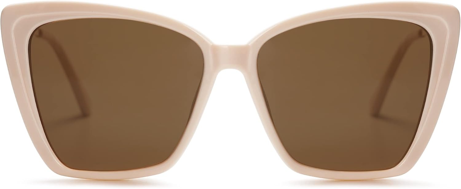 SOJOS Модные поляризованные солнцезащитные очки для женщин в стиле ретро, большие квадратные солнцезащитные очки «кошачий глаз» с защитой от УФ-излучения SJ2206, Light Beige Frame/Brown Lens
SOJOS Модные поляризованные солнцезащитные очки для женщин в стиле ретро, большие квадратные солнцезащитные очки «кошачий глаз» с защитой от УФ-излучения SJ2206, Light Beige Frame/Brown Lens