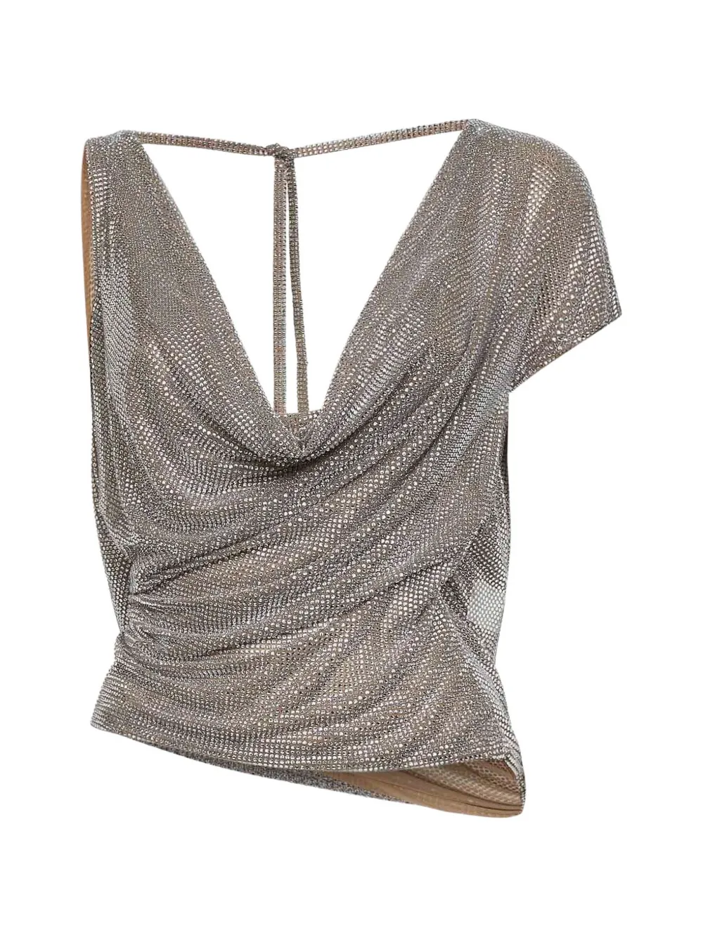 Драпированный топ с украшением из кристаллов Giuseppe Di Morabito, серебряный
Драпированный топ с украшением из кристаллов Giuseppe Di Morabito, серебряный