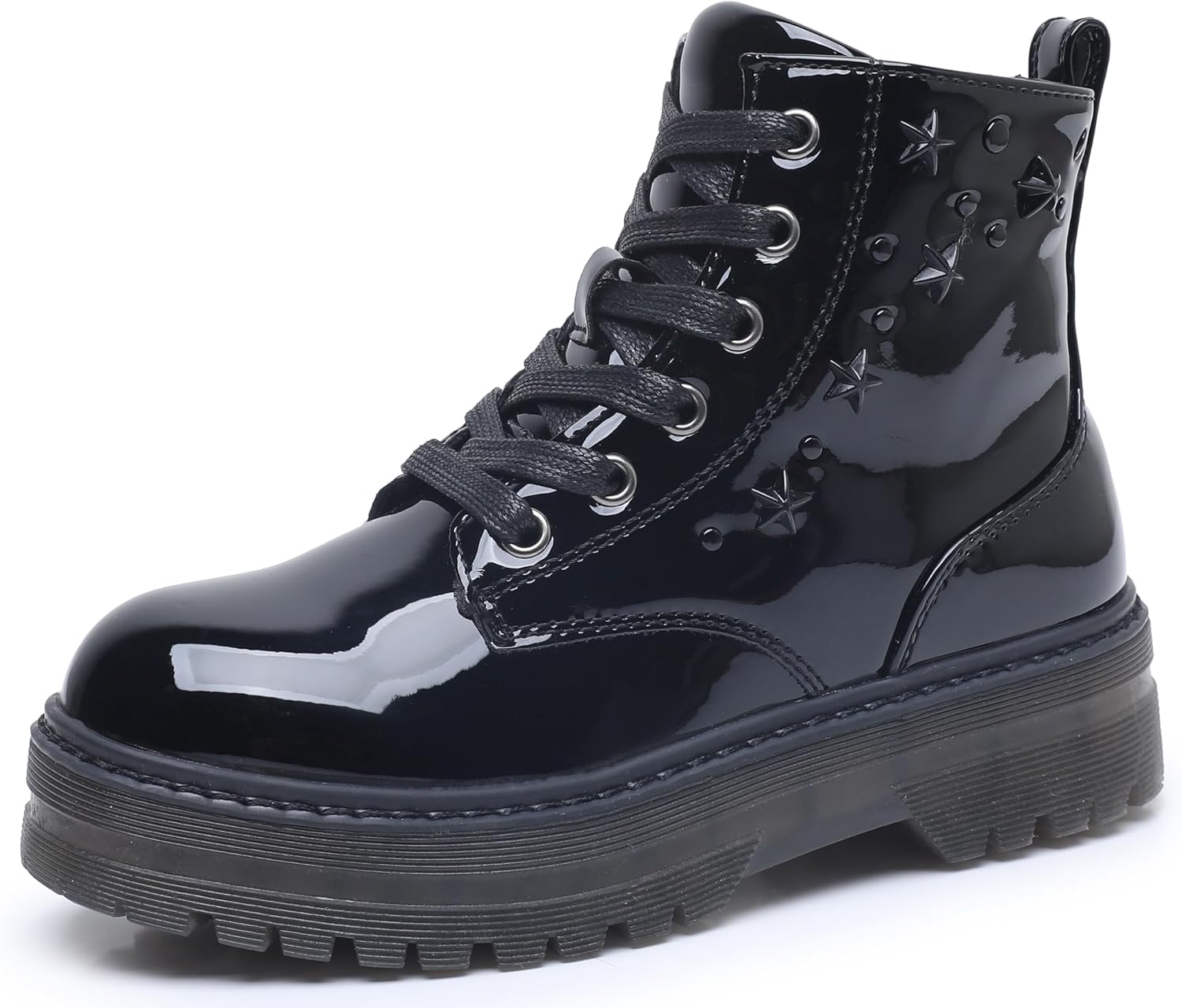 Ботинки Apakowa, ботильоны на шнурках с боковой молнией (для малышей/детей младшего возраста/подростков), Patentblack-6250
Ботинки Apakowa, ботильоны на шнурках с боковой молнией (для малышей/детей младшего возраста/подростков), Patentblack-6250