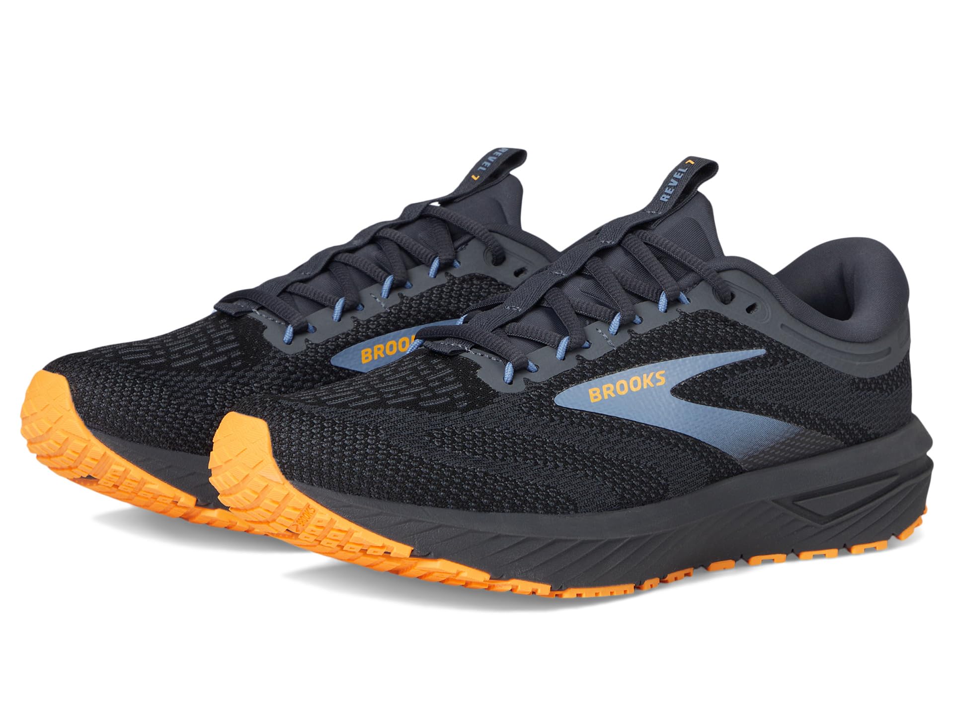 Кроссовки Brooks Revel 7, цвет Black/Country Blue/Orange 
Кроссовки Brooks Revel 7, цвет Black/Country Blue/Orange