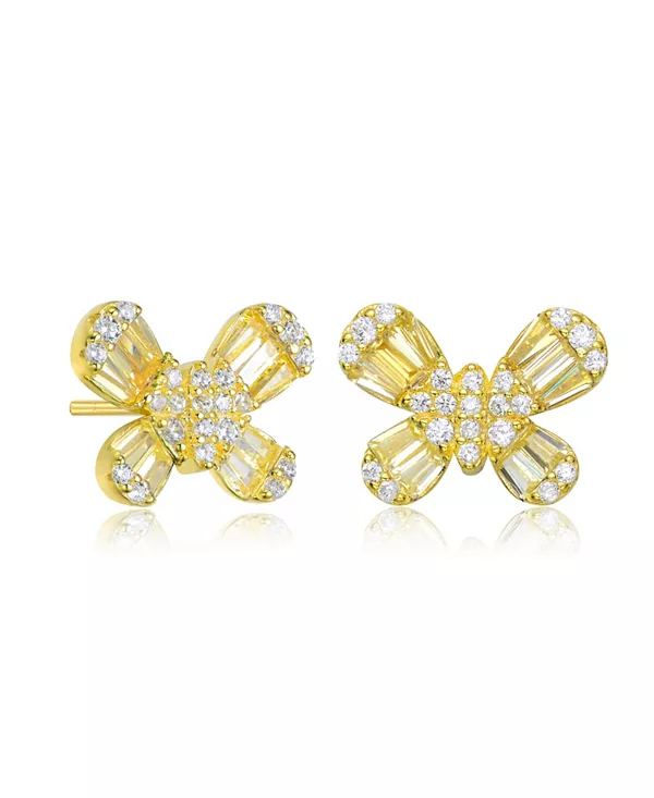 Серьги-Гвоздики в форме бабочек из стерлингового серебра с багетом и прозрачными круглыми кубическими цирконами для подростков/молодёжи Gigigirl, yellow
Серьги-Гвоздики в форме бабочек из стерлингового серебра с багетом и прозрачными круглыми кубическими цирконами для подростков/молодёжи Gigigirl, yellow