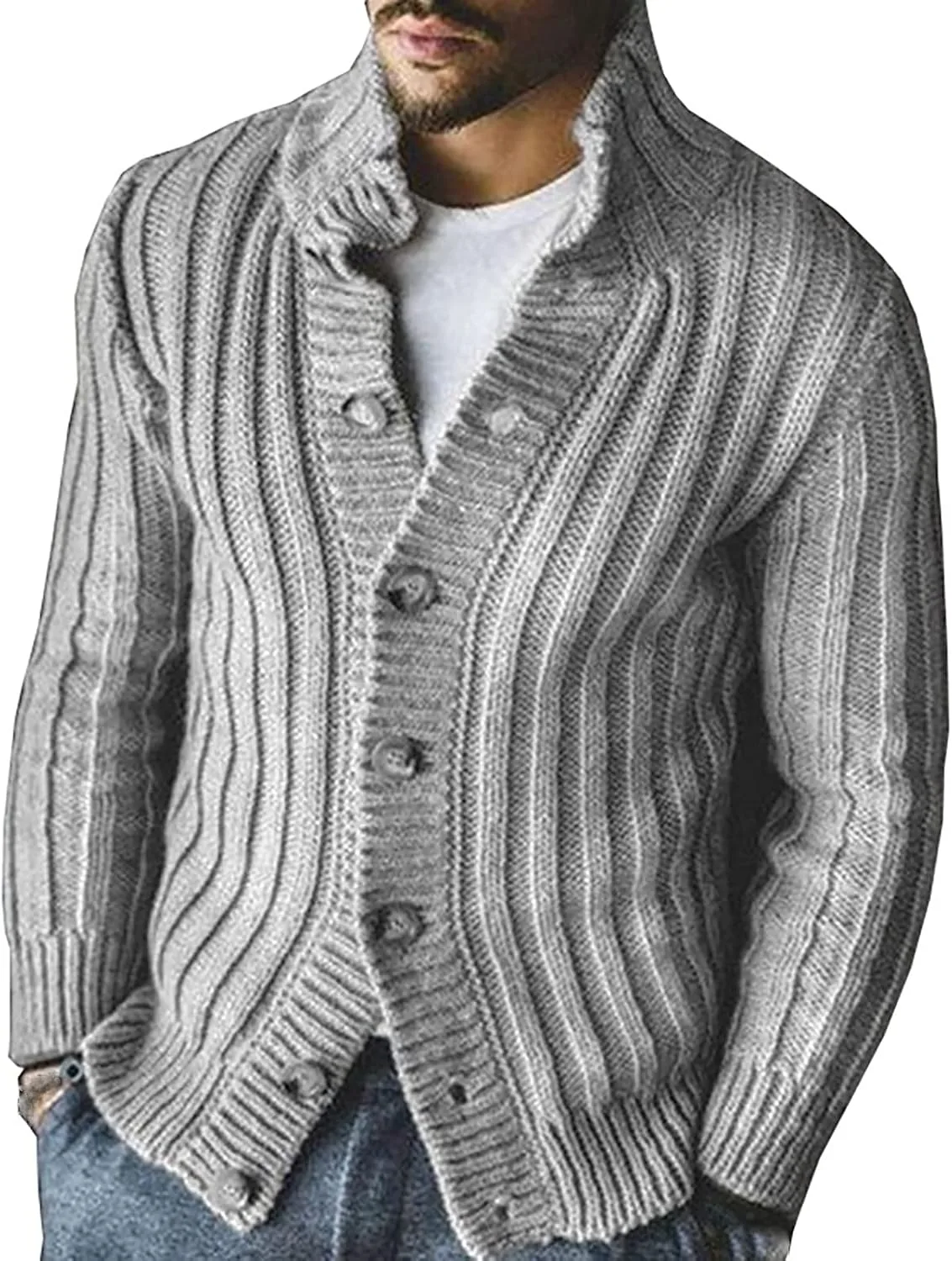 Винтажный кардиган для мужчин Cable Knit с пуговицами Homisy
Винтажный кардиган для мужчин Cable Knit с пуговицами Homisy