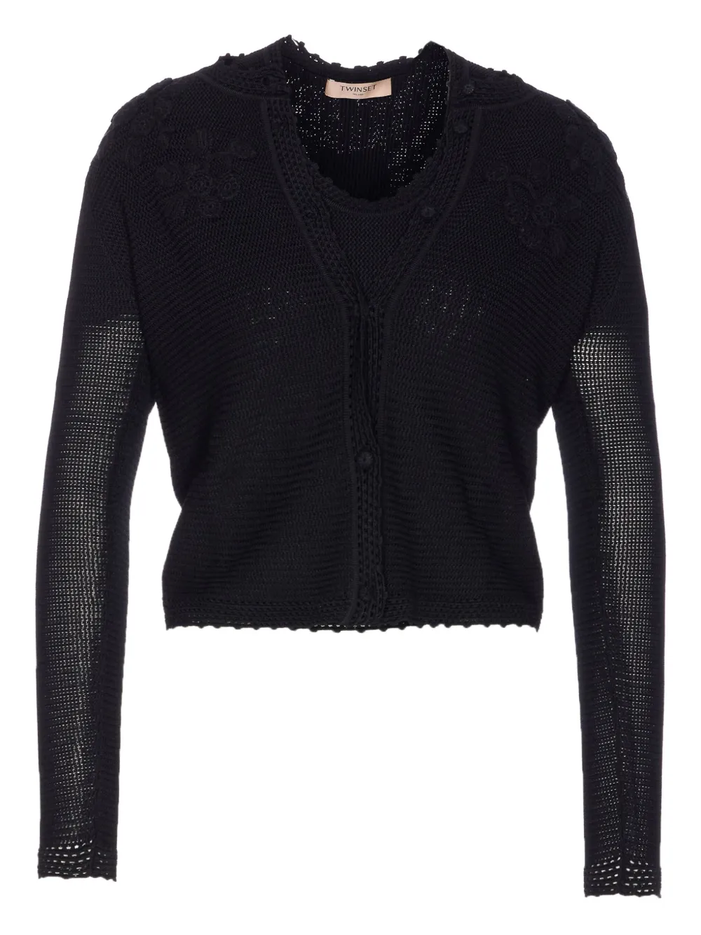 Свитер с цветочной вышивкой TWINSET, черный
Свитер с цветочной вышивкой TWINSET, черный