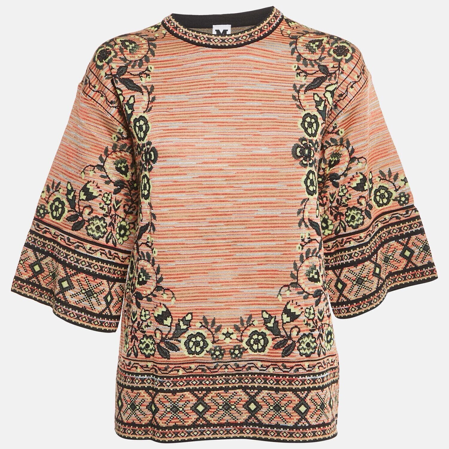 M Missoni Вязаный топ Missoni бежево-черного цвета с цветочным узором, размер M
M Missoni Вязаный топ Missoni бежево-черного цвета с цветочным узором, размер M