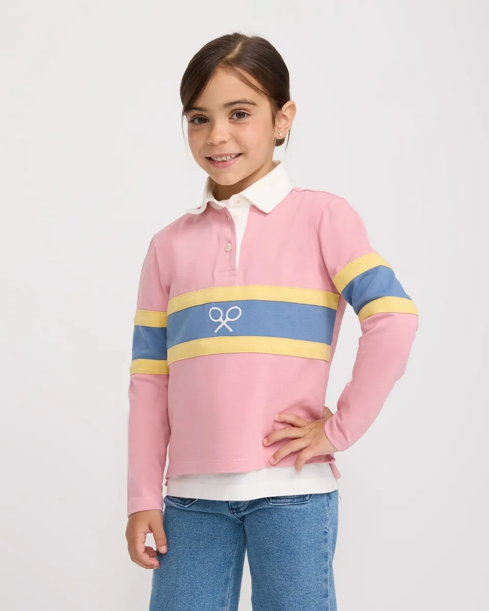 Детская рубашка поло с длинным рукавом, розовая ракетка Silbon
Детская рубашка поло с длинным рукавом, розовая ракетка Silbon