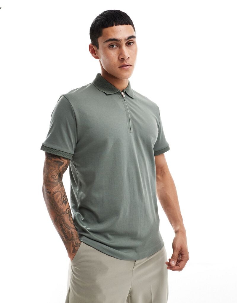 Зеленая рубашка-поло на молнии Selected Homme
Зеленая рубашка-поло на молнии Selected Homme