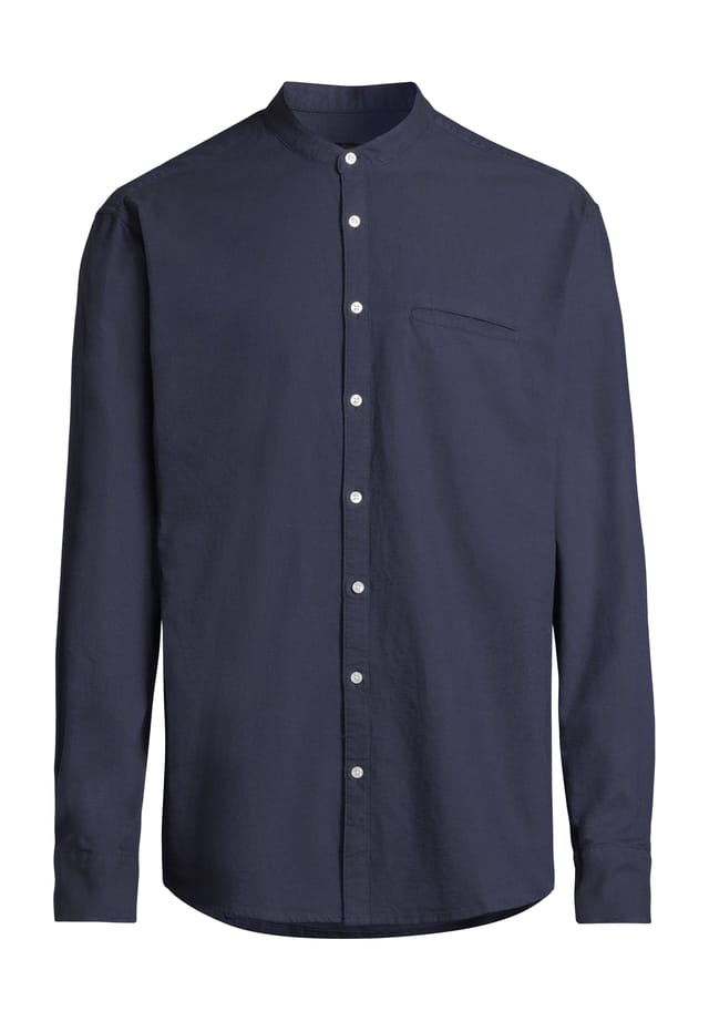 Повседневная рубашка из хлопка с воротником-стойкой Manguun, индиго
Повседневная рубашка из хлопка с воротником-стойкой Manguun, индиго