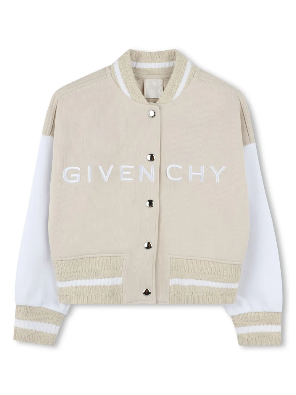 Бомбер с вышитым логотипом Givenchy Kids, нейтральный
Бомбер с вышитым логотипом Givenchy Kids, нейтральный