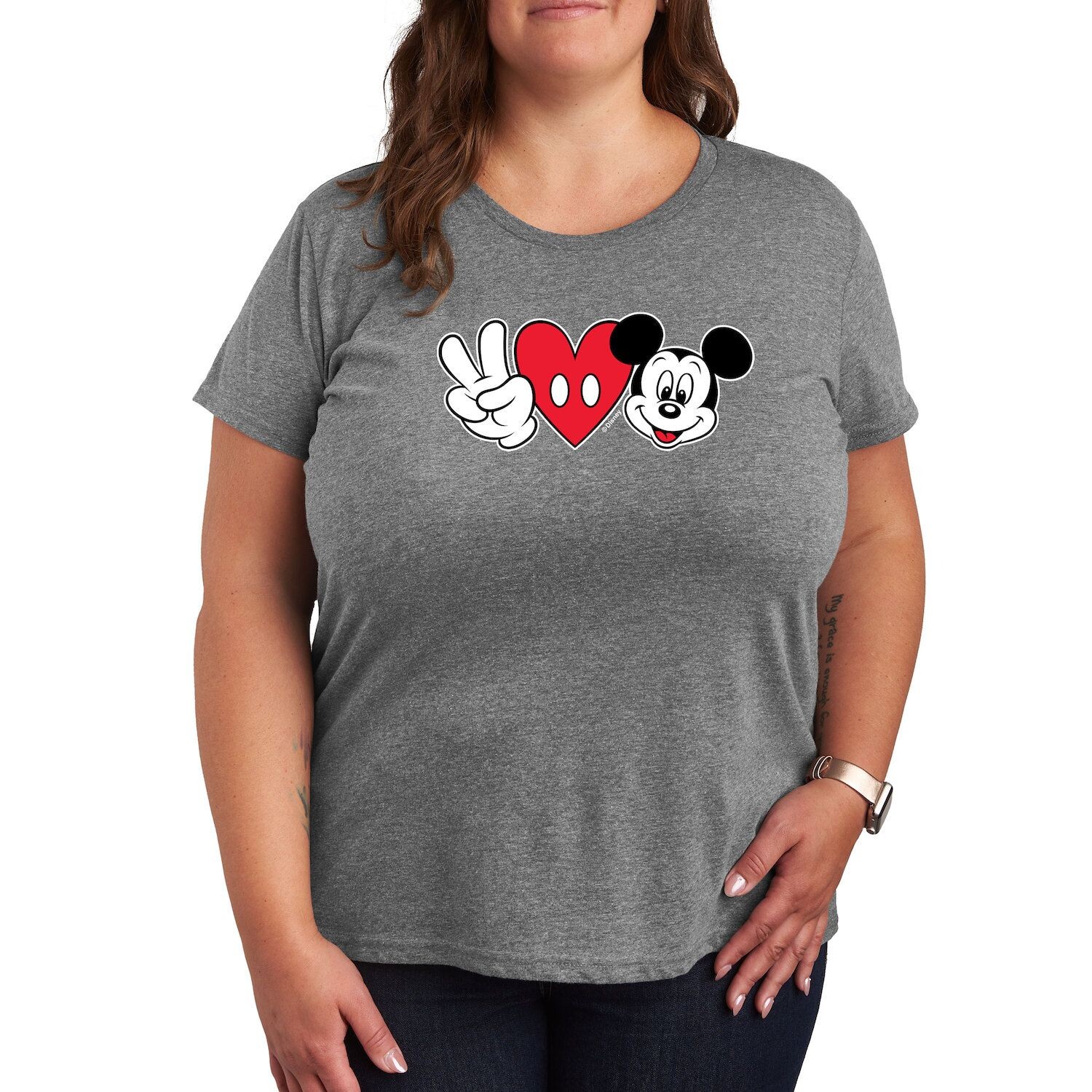 Футболка Missy размера плюс с рисунком Disney Peace Love Mickey Licensed Character, серый
Футболка Missy размера плюс с рисунком Disney Peace Love Mickey Licensed Character, серый