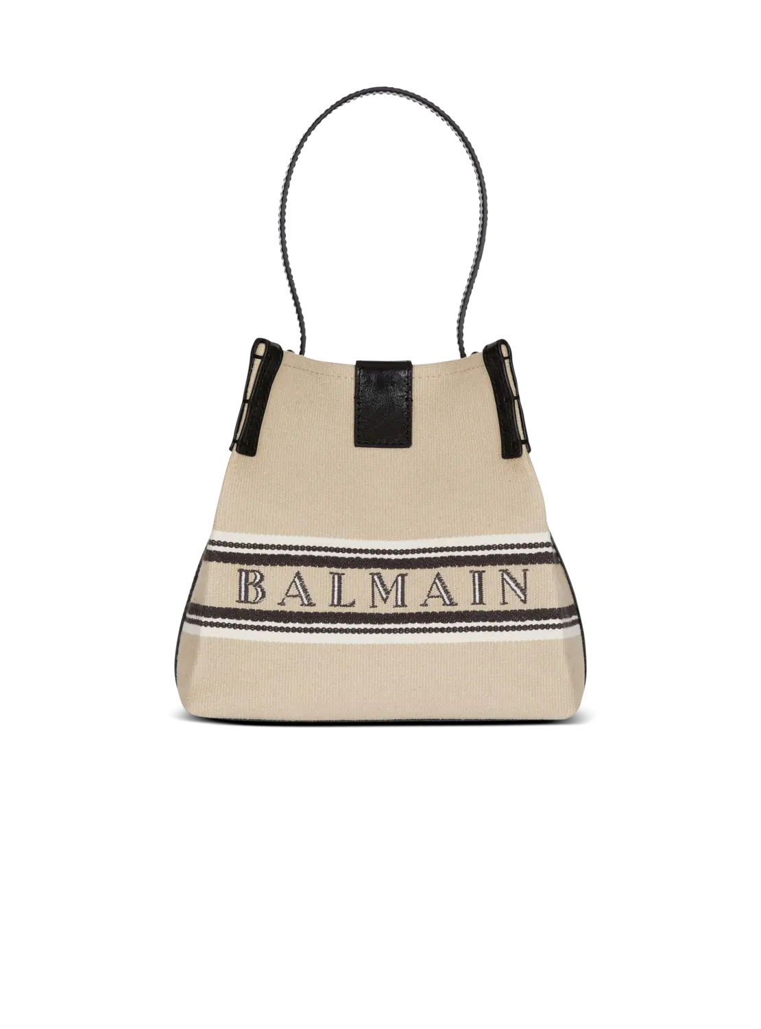 Сумка-бакет Release из холста и телячьей кожи Balmain, бежевый
Сумка-бакет Release из холста и телячьей кожи Balmain, бежевый