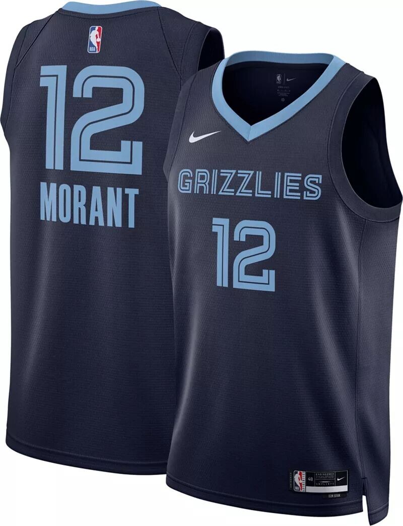 Мужская темно-синяя майка Nike Memphis Grizzlies Ja Morant #12 Dri-FIT Swingman 
Мужская темно-синяя майка Nike Memphis Grizzlies Ja Morant #12 Dri-FIT Swingman
