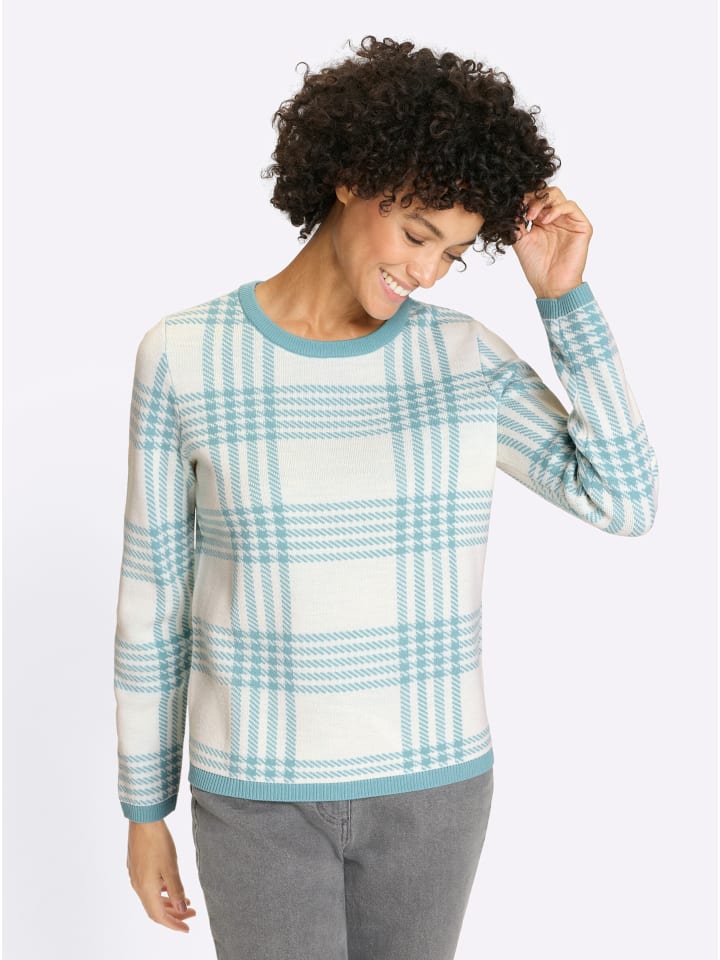 Свитер с круглым вырезом в цвете океан экрю Sieh an!
Свитер с круглым вырезом в цвете океан экрю Sieh an!