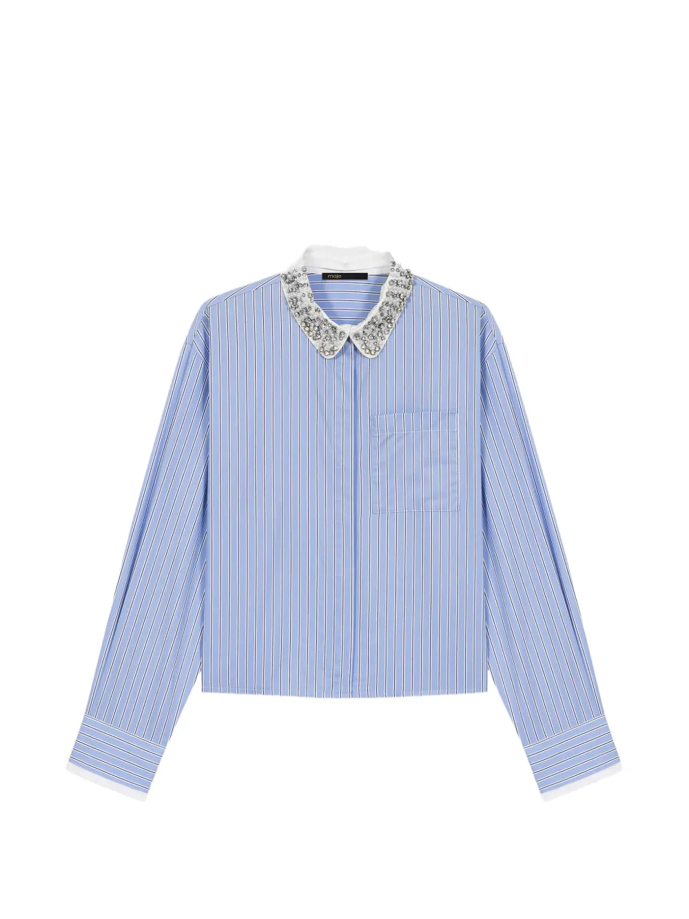 Рубашка в полоску с украшенным воротником Maje, синий
Рубашка в полоску с украшенным воротником Maje, синий