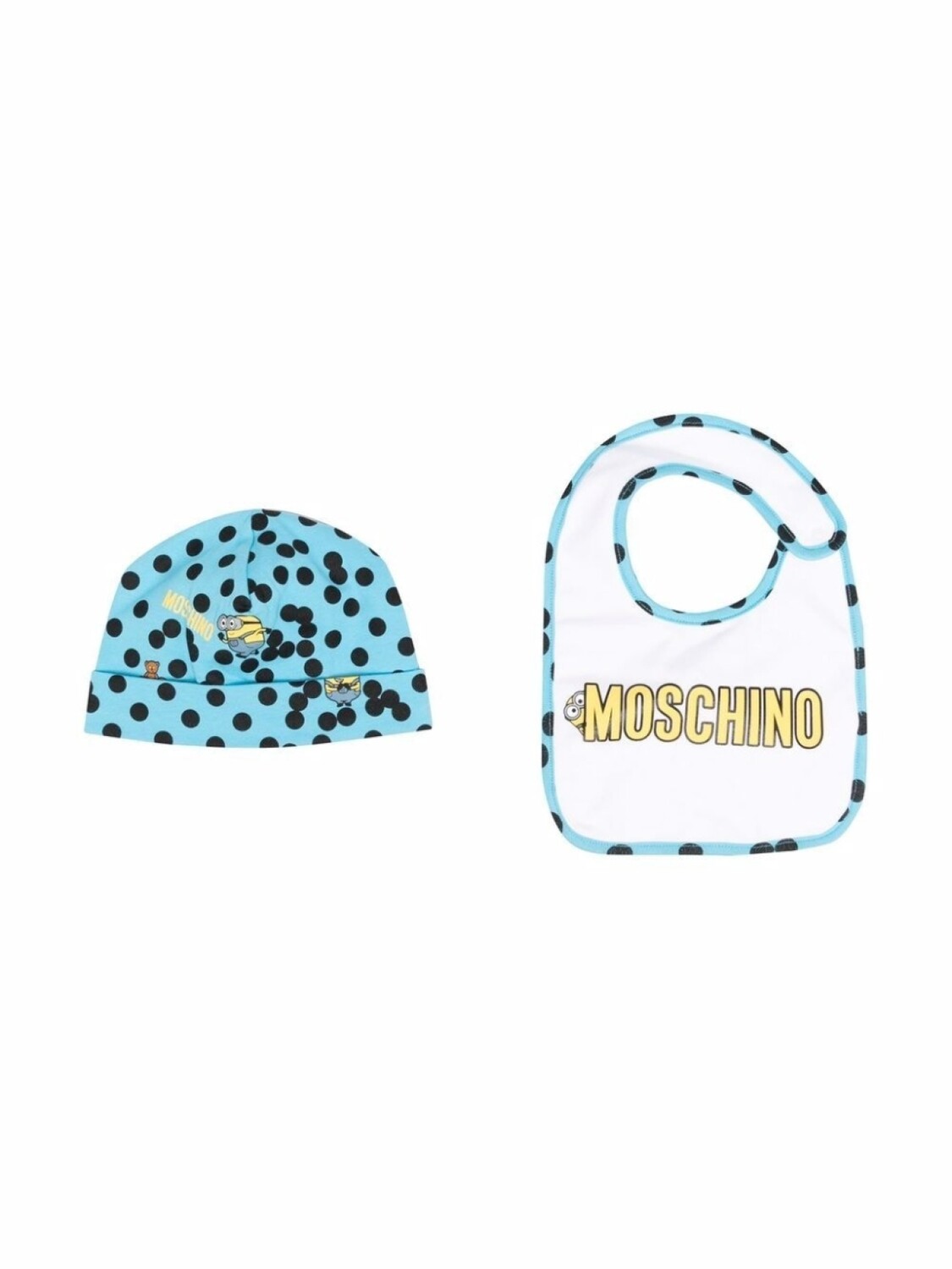 Moschino Kids комплект из шапки и нагрудника с принтом, синий
Moschino Kids комплект из шапки и нагрудника с принтом, синий