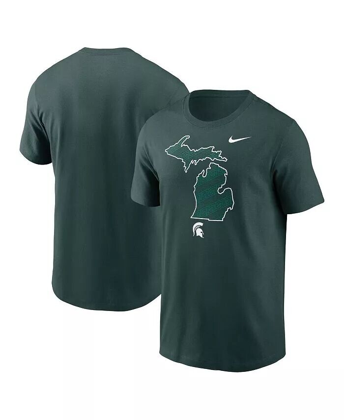Мужская зеленая футболка Michigan State Spartans Campus State Shape Nike
Мужская зеленая футболка Michigan State Spartans Campus State Shape Nike