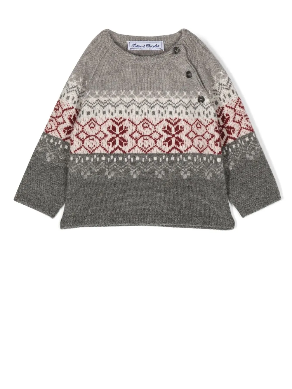 Джемпер вязки интарсия с орнаментом Tartine Et Chocolat, серый
Джемпер вязки интарсия с орнаментом Tartine Et Chocolat, серый