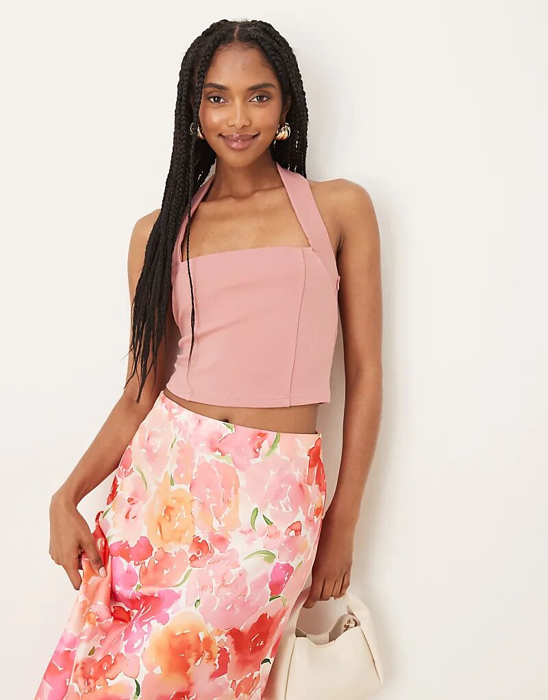 Топ ASOS DESIGN премиум-класса из понте с халтер-воротником розового цвета
Топ ASOS DESIGN премиум-класса из понте с халтер-воротником розового цвета