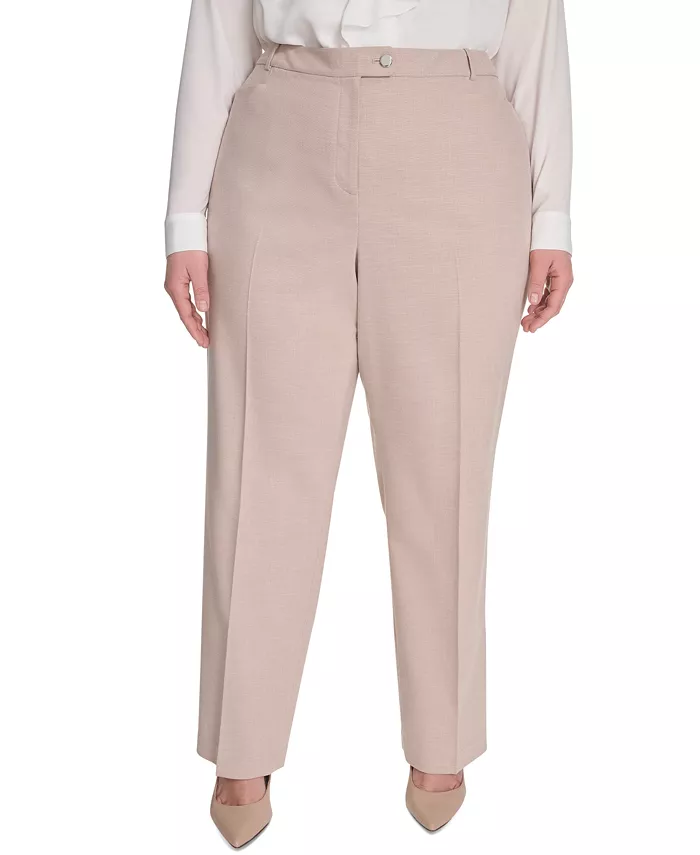 Брюки больших размеров с высокой талией и широкими штанинами Calvin Klein, розовый
Брюки больших размеров с высокой талией и широкими штанинами Calvin Klein, розовый