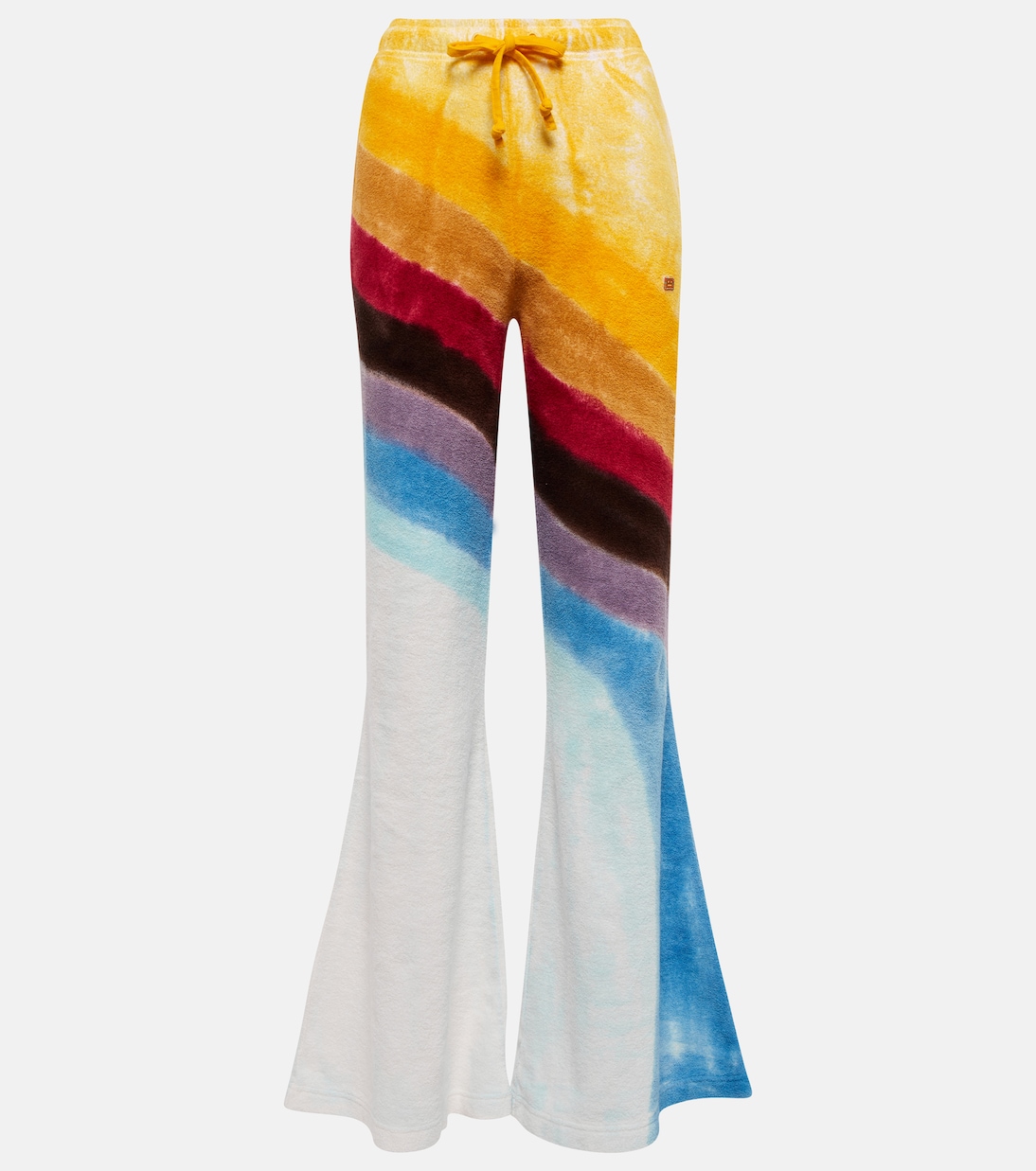 Расклешенные спортивные брюки из хлопка с принтом тай-дай Acne Studios, Coffee Brown 
Расклешенные спортивные брюки из хлопка с принтом тай-дай Acne Studios, Coffee Brown