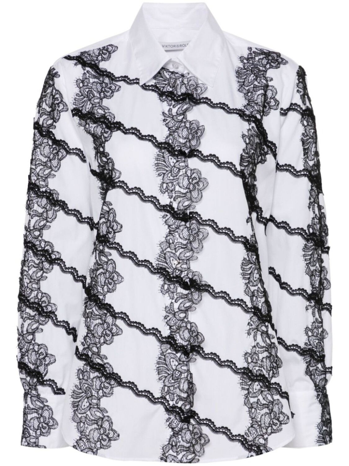 Viktor & Rolf рубашка с кружевной аппликацией, белый 
Viktor & Rolf рубашка с кружевной аппликацией, белый
