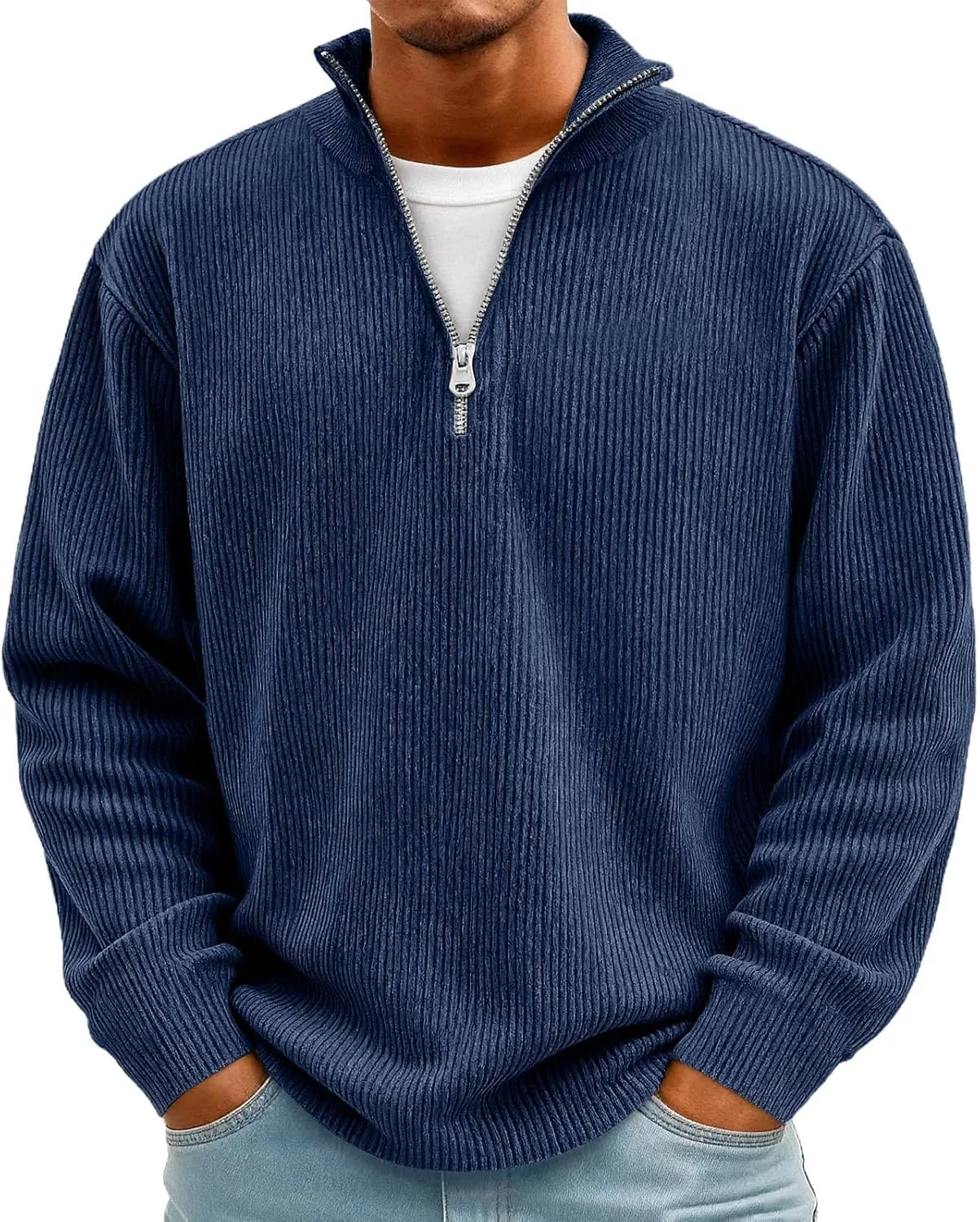 Мужской свитер с воротником стойкой на четверть молнии, корд, свободный, плюс размер Bakgeerle
Мужской свитер с воротником стойкой на четверть молнии, корд, свободный, плюс размер Bakgeerle