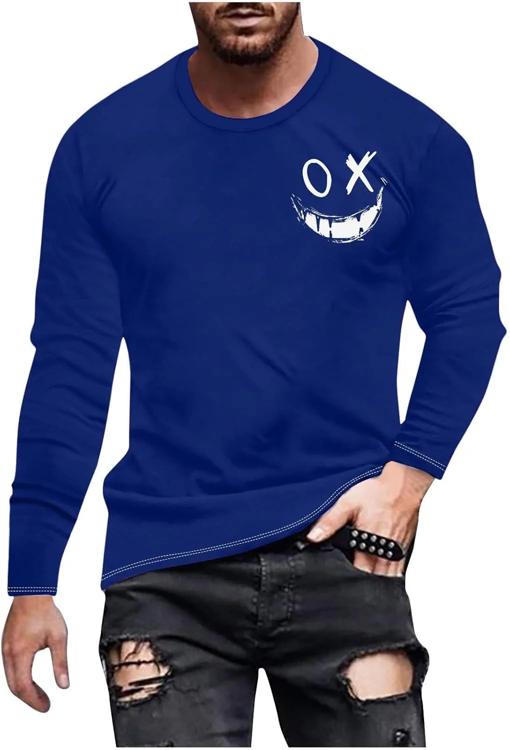 Мужская футболка с длинным рукавом и принтом Slim Fit
Мужская футболка с длинным рукавом и принтом Slim Fit