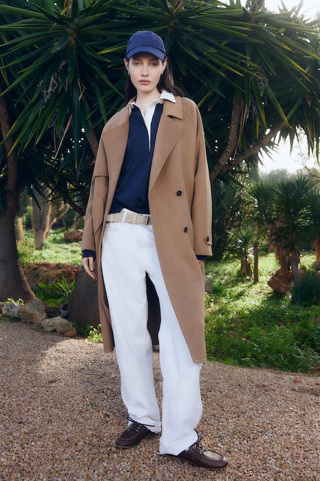 Пальто ручной работы из смеси шерсти H&M, бежевый
Пальто ручной работы из смеси шерсти H&M, бежевый