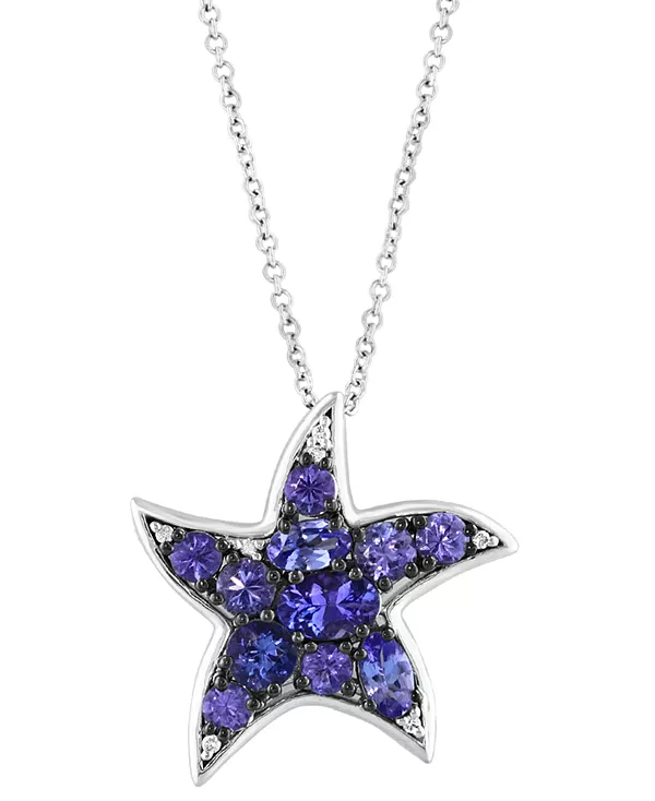 Ожерелье с подвеской в виде морской звезды Эффи (танзанит 2-1/20 карата) и бриллиантами, 18 дюймов, из стерлингового серебра Effy Collection, tanzanite
Ожерелье с подвеской в виде морской звезды Эффи (танзанит 2-1/20 карата) и бриллиантами, 18 дюймов, из стерлингового серебра Effy Collection, tanzanite