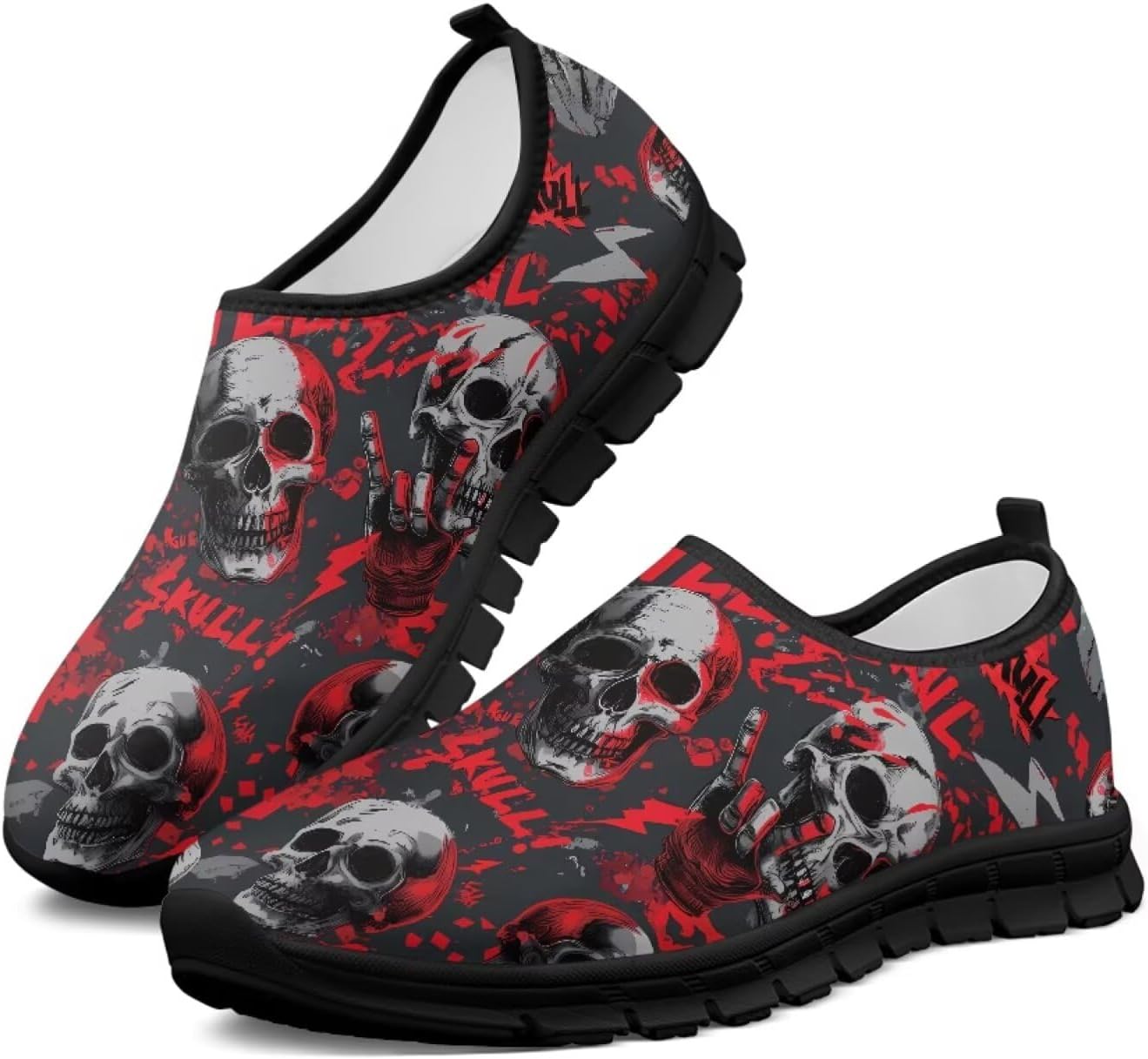 Мужские слипоны Howilath с рисунком черепа, повседневная обувь для дома, кроссовки для бега, обувь без шнурков с противоскользящей подошвой, красный
Мужские слипоны Howilath с рисунком черепа, повседневная обувь для дома, кроссовки для бега, обувь без шнурков с противоскользящей подошвой, красный