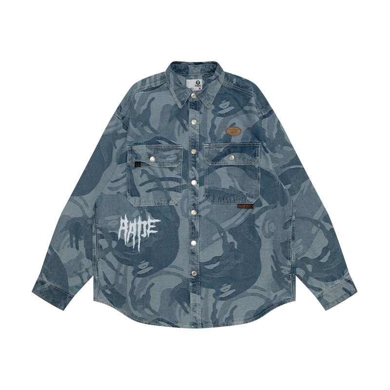 Рубашка *A Bathing APE с логотипом Moonface и камуфляжным принтом Aape, синий
Рубашка *A Bathing APE с логотипом Moonface и камуфляжным принтом Aape, синий