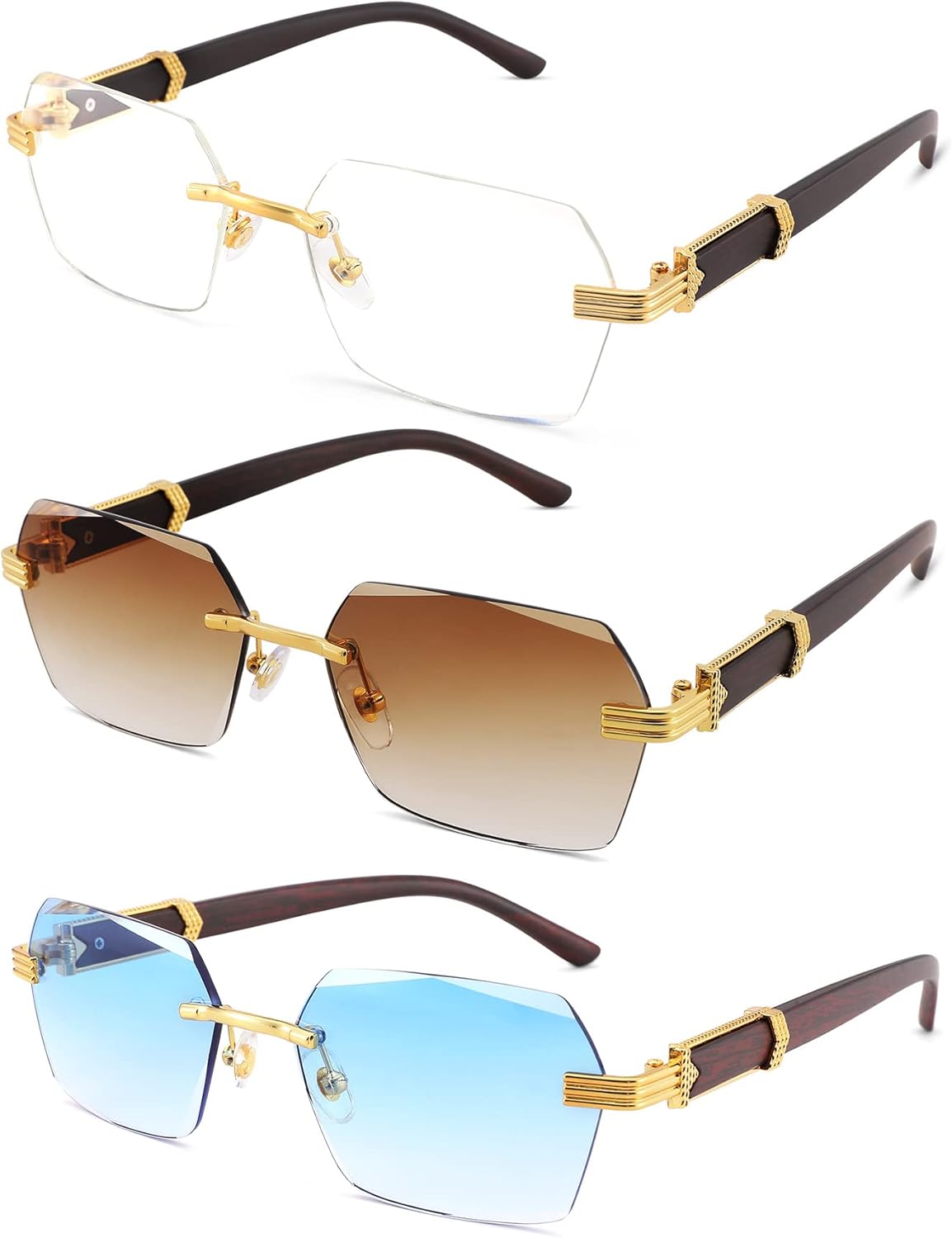 Солнцезащитные очки Hycredi без оправы, прямоугольной формы, для мужчин и женщин, в стиле ретро, без оправы, квадратной формы, солнцезащитные очки в стиле Y2k, тонированные очки, A2 * 3 Pack (Clear + Brown + Blue)
Солнцезащитные очки Hycredi без оправы, прямоугольной формы, для мужчин и женщин, в стиле ретро, без оправы, квадратной формы, солнцезащитные очки в стиле Y2k, тонированные очки, A2 * 3 Pack (Clear + Brown + Blue)