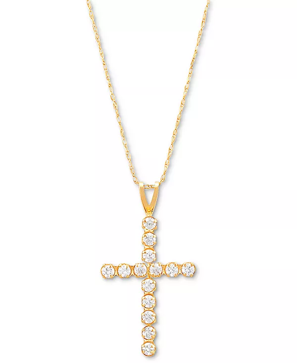 Ожерелье с подвеской в виде креста из кубического циркония, 18 дюймов, из 14-каратного золота Macy'S, gold
Ожерелье с подвеской в виде креста из кубического циркония, 18 дюймов, из 14-каратного золота Macy'S, gold