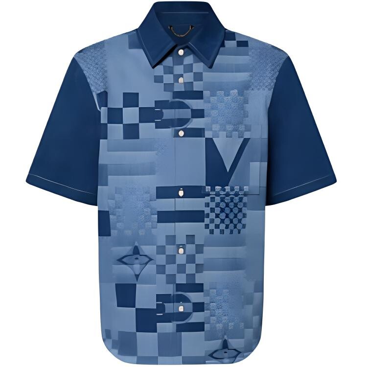 Рубашка мужская синяя Louis Vuitton, синий 
Рубашка мужская синяя Louis Vuitton, синий