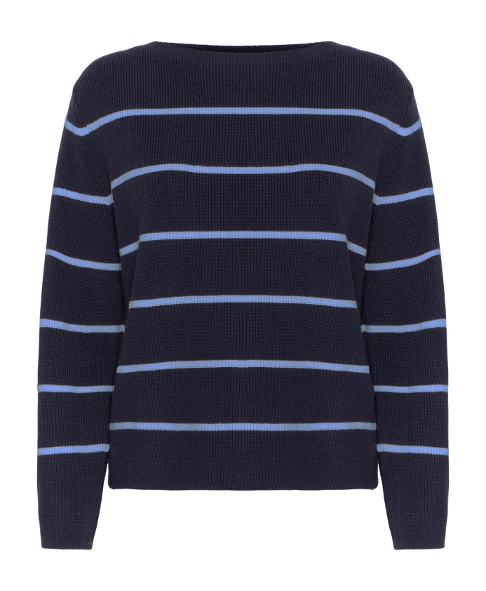 Полосатый вязаный свитер, цвет «Полное затмение», лазурно-синий. Ichi, синий
Полосатый вязаный свитер, цвет «Полное затмение», лазурно-синий. Ichi, синий